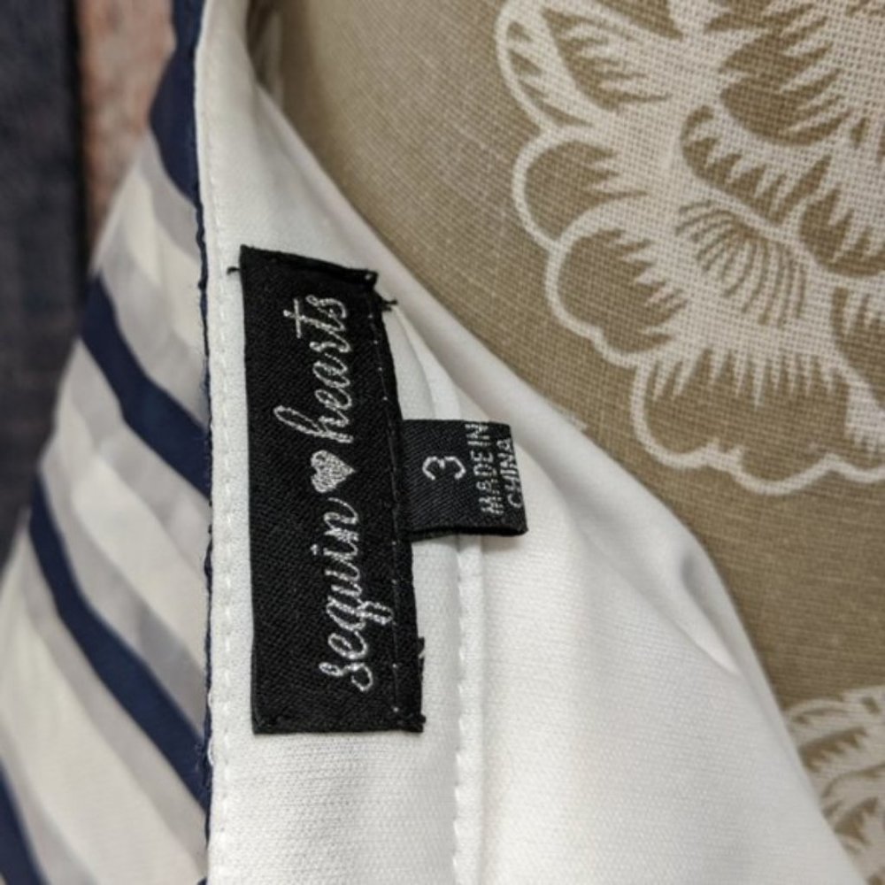 Navy and White Striped Formal Separates Skirt - Picture 6 of 6